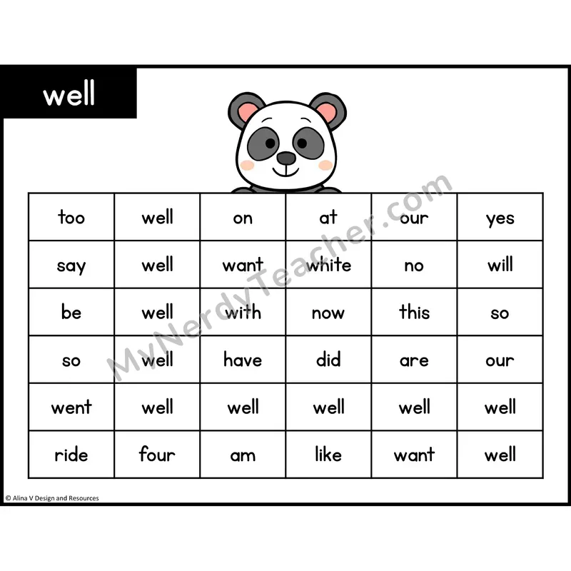 Sight Word Maze — Kindergarten - well