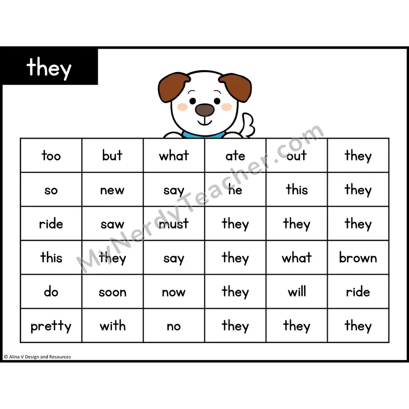 Sight Word Maze — Kindergarten - they