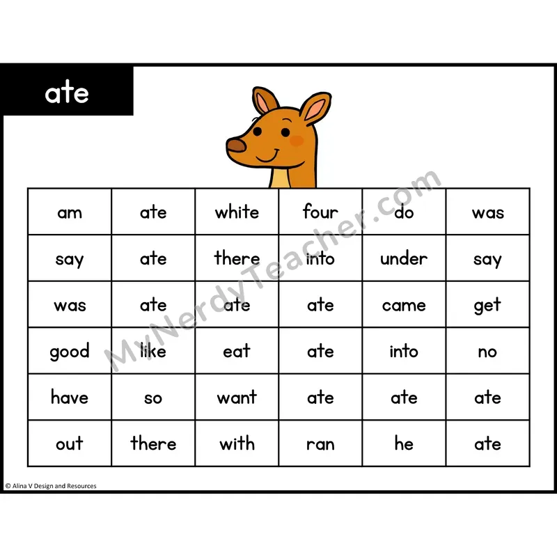 Sight Word Maze — Kindergarten - ate