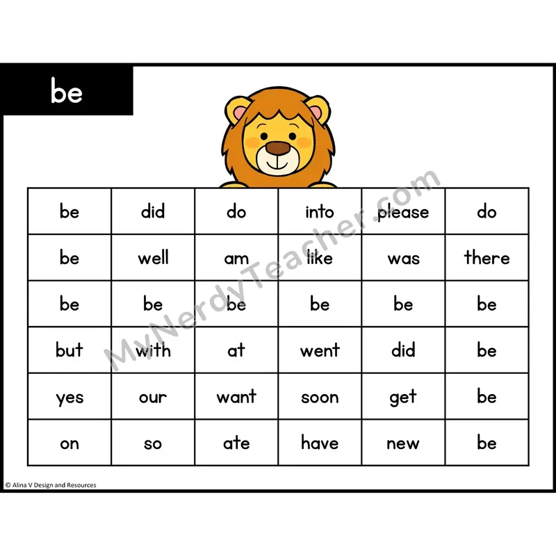Sight Word Maze — Kindergarten - be