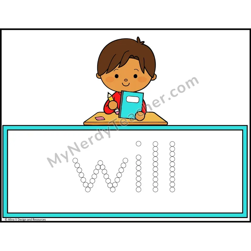 Q-Tip Painting Sight Words — Kindergarten - will