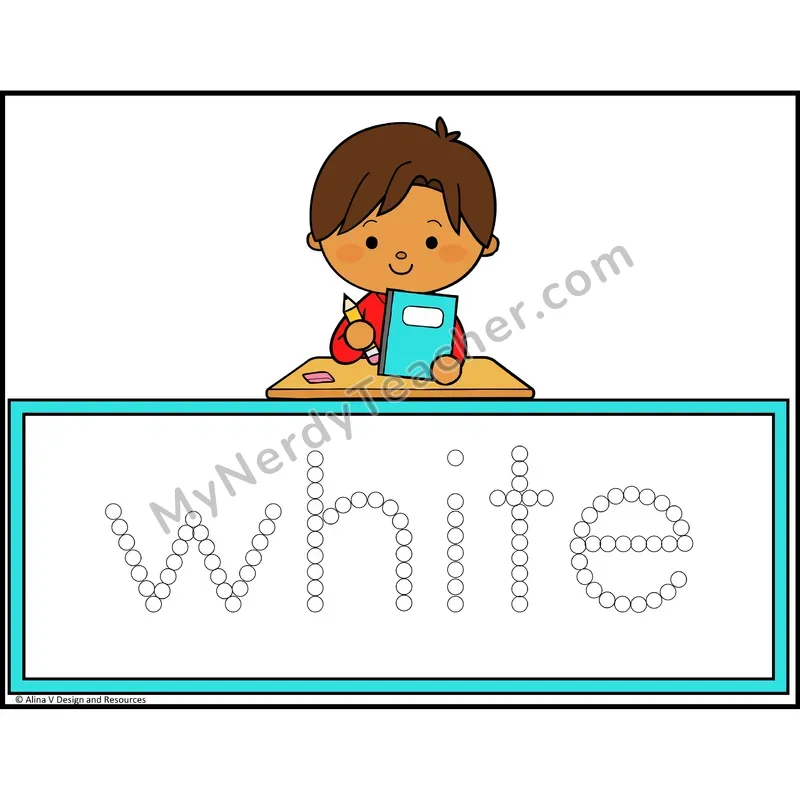 Q-Tip Painting Sight Words — Kindergarten - white