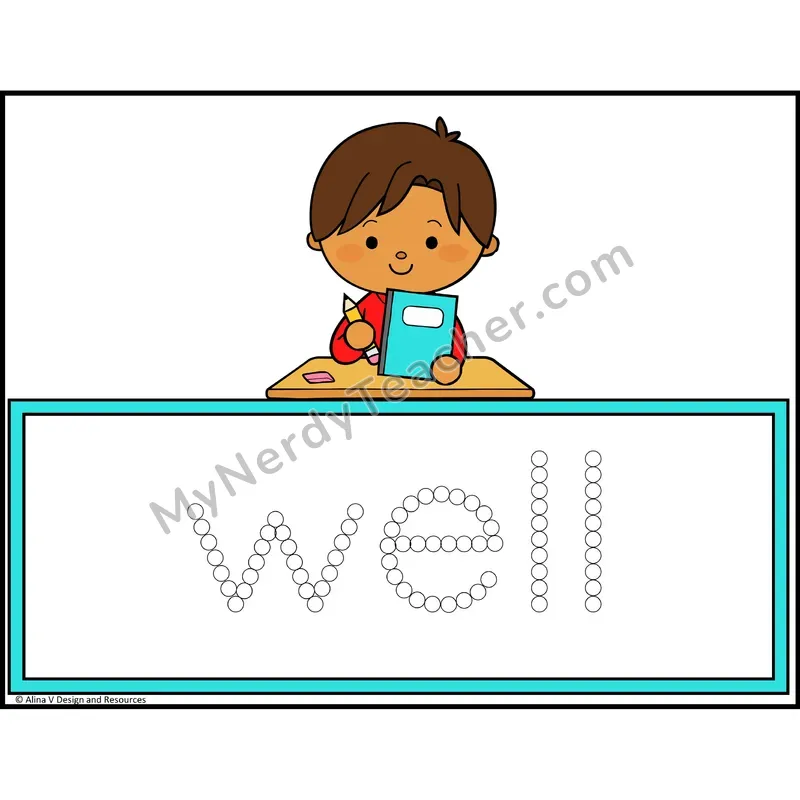 Q-Tip Painting Sight Words — Kindergarten - well