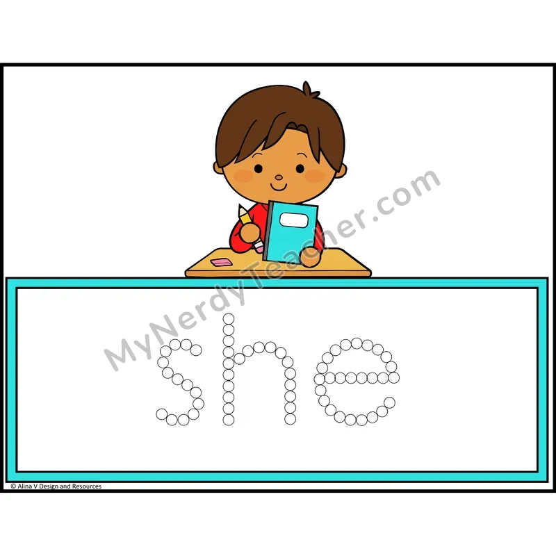 Q-Tip Painting Sight Words — Kindergarten - she