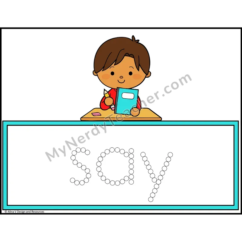 Q-Tip Painting Sight Words — Kindergarten - say