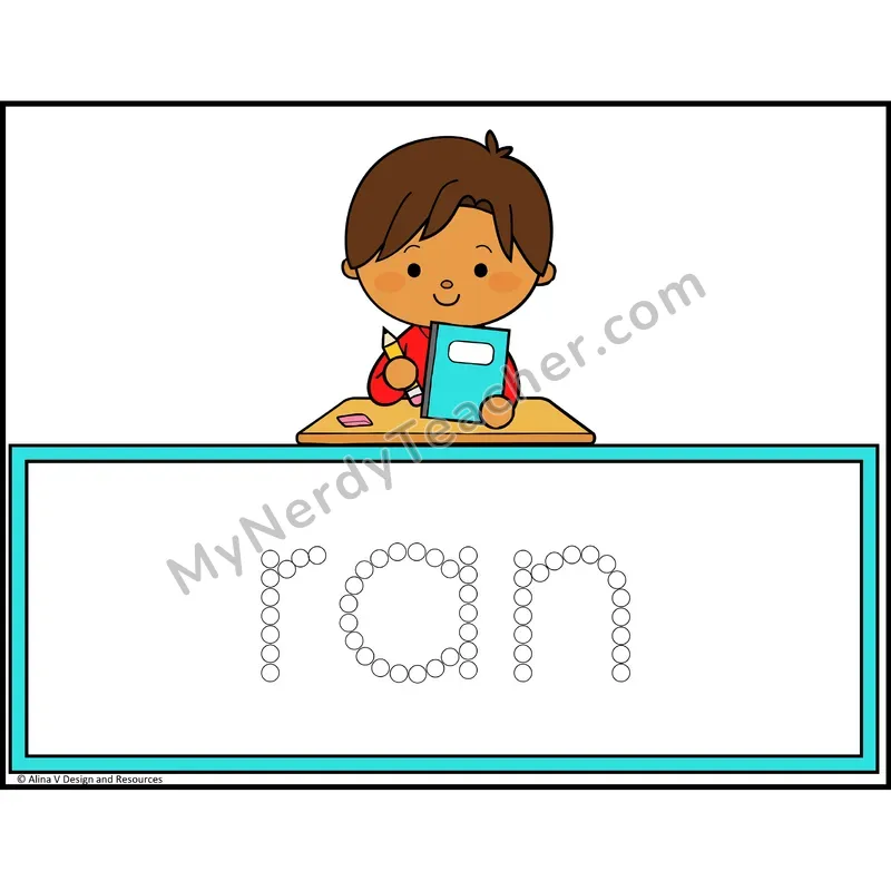 Q-Tip Painting Sight Words — Kindergarten - ran