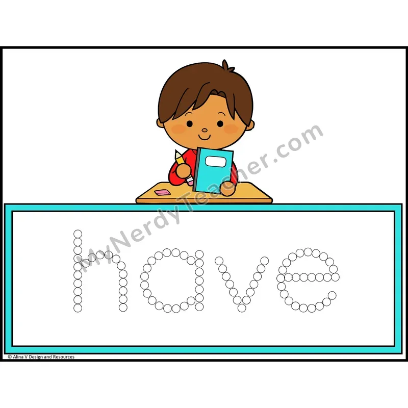 Q-Tip Painting Sight Words — Kindergarten - have