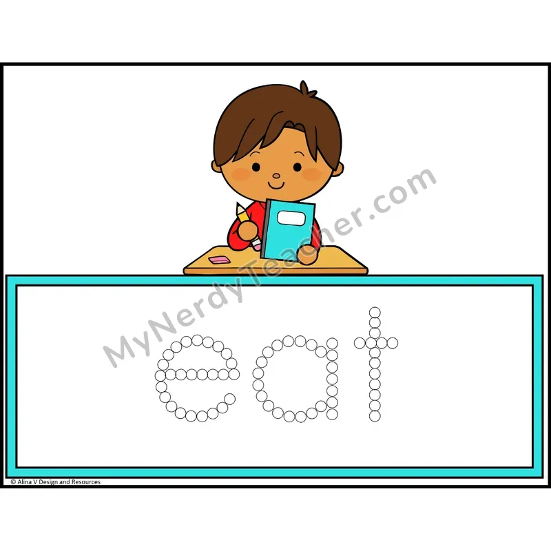 Q-Tip Painting Sight Words — Kindergarten - eat