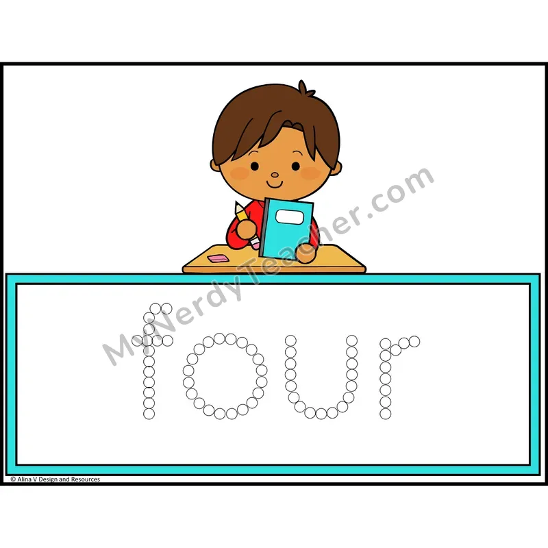 Q-Tip Painting Sight Words — Kindergarten - four