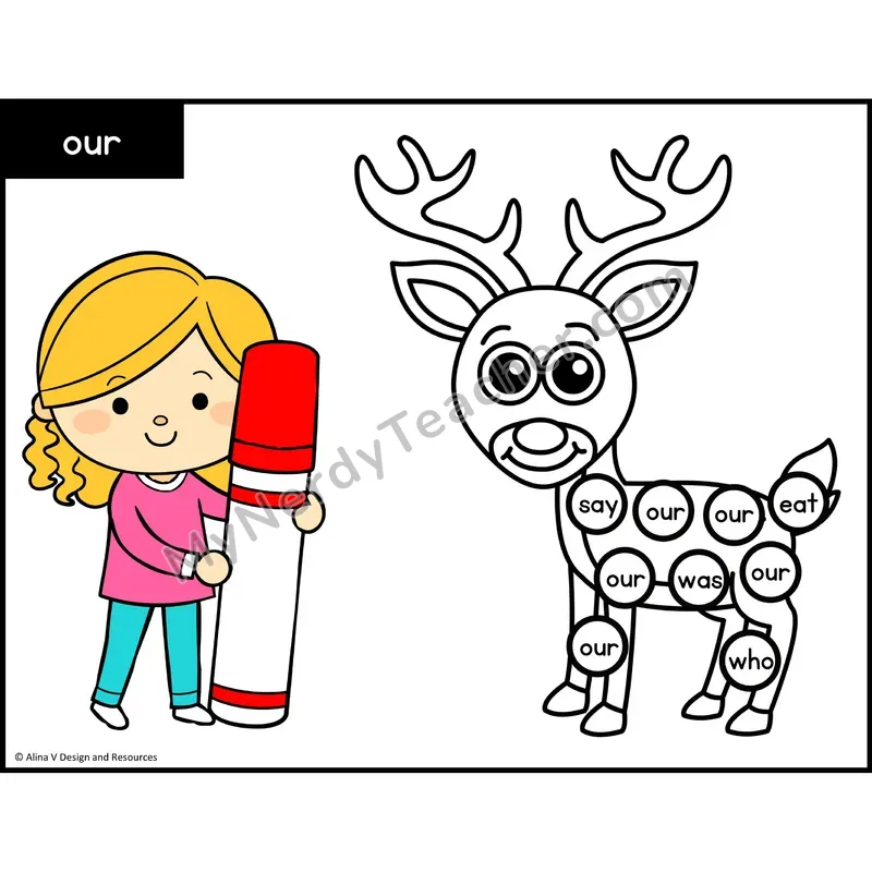 Sight Word Bingo Dab — Kindergarten - our
