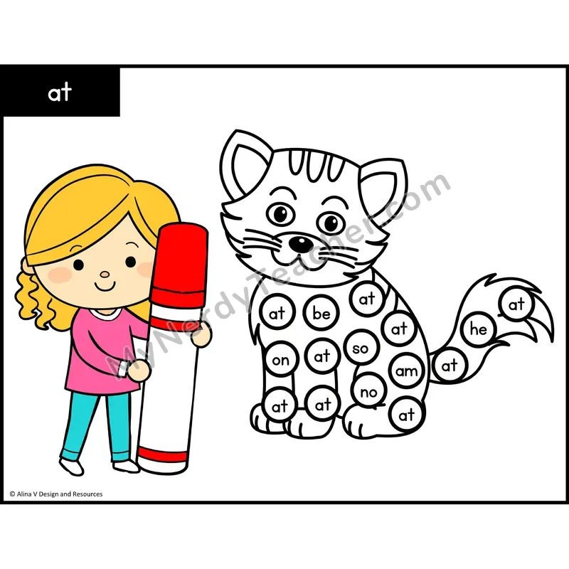 Sight Word Bingo Dab — Kindergarten - at