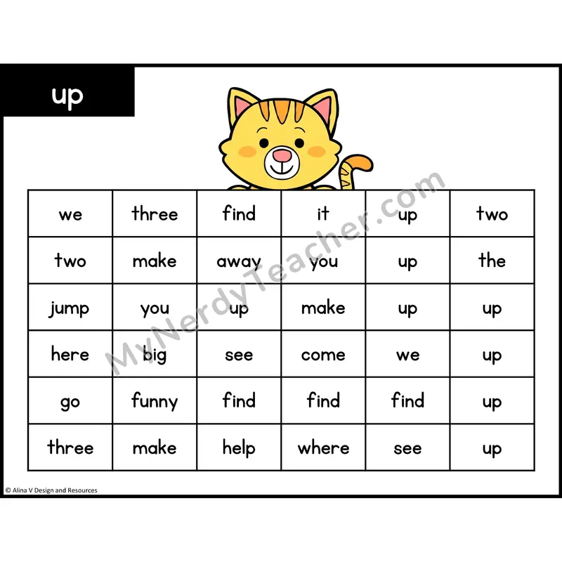 Sight Word Maze — Preschool - up