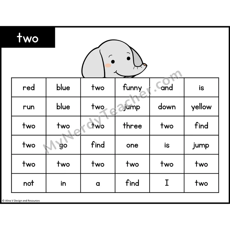 Sight Word Maze — Preschool - two