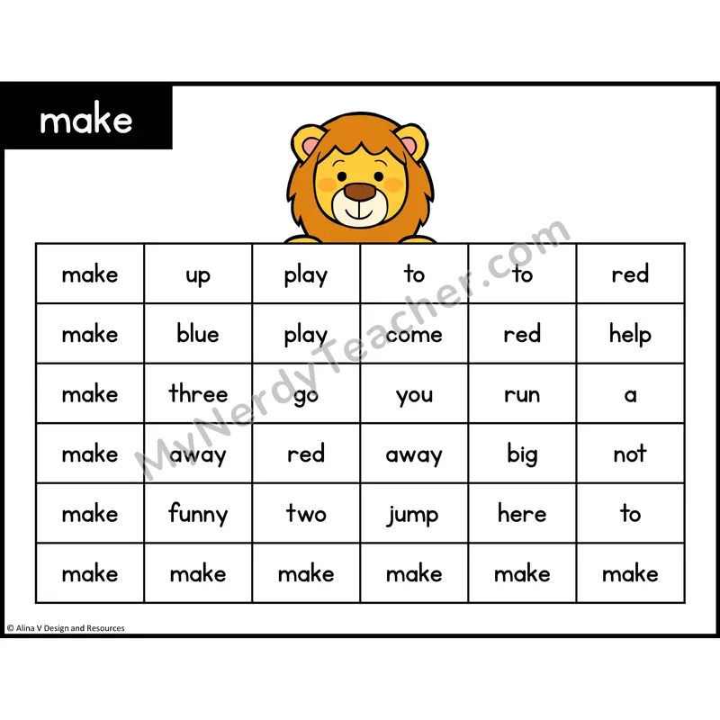 Sight Word Maze — Preschool - make