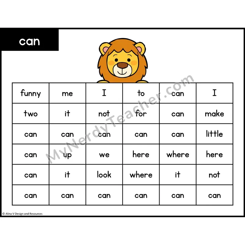 Sight Word Maze — Preschool - can