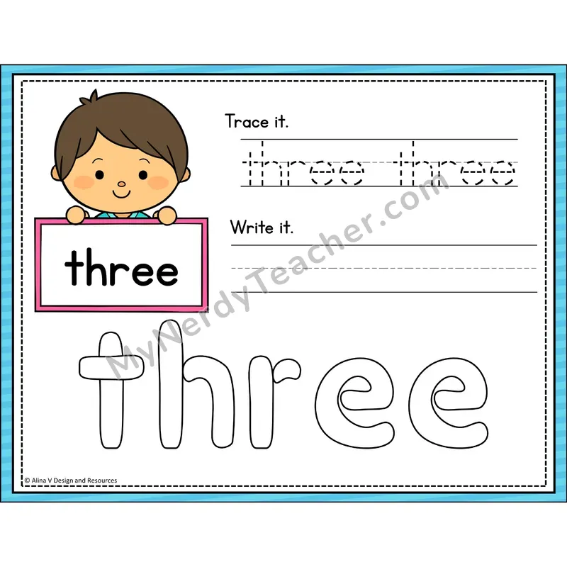 Sight Word Playdough Mats — Preschool - three