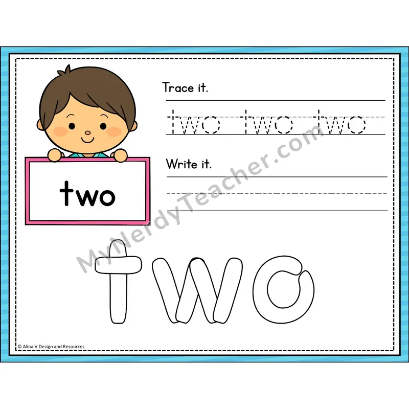 Sight Word Playdough Mats — Preschool - two