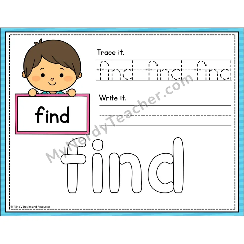 Sight Word Playdough Mats — Preschool - find