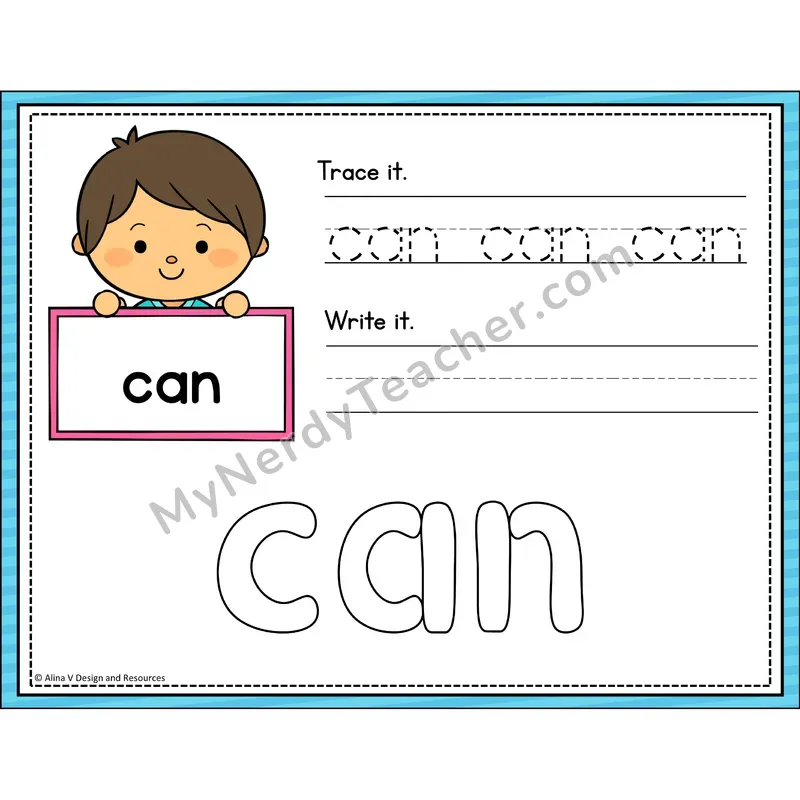Sight Word Playdough Mats — Preschool - can