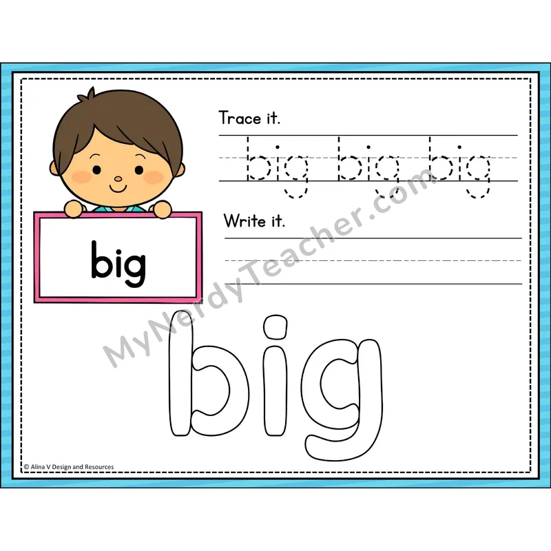 Sight Word Playdough Mats — Preschool - big