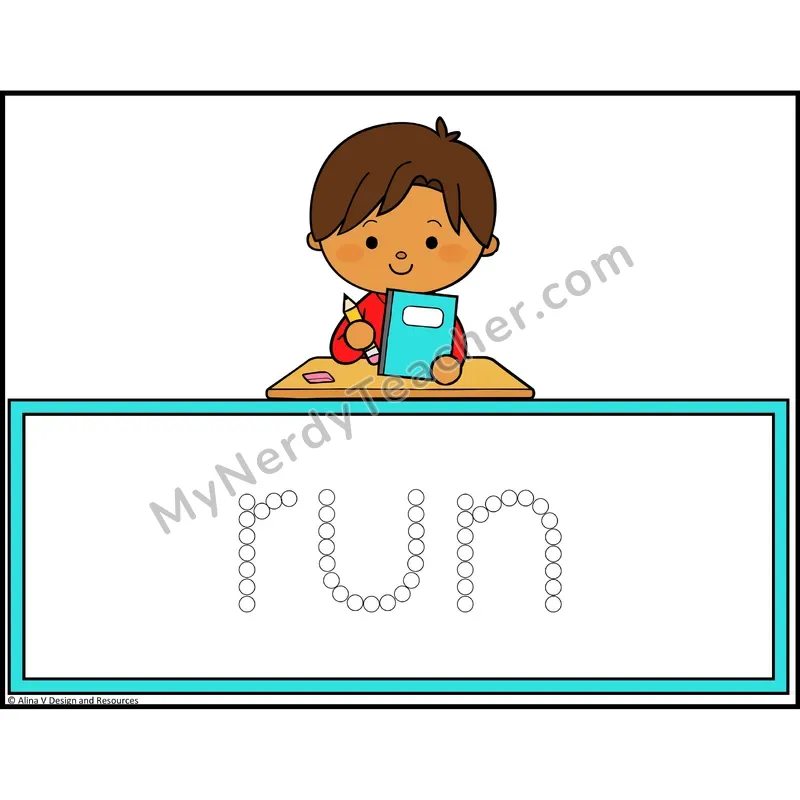 Q-Tip Painting Sight Words — Preschool - run