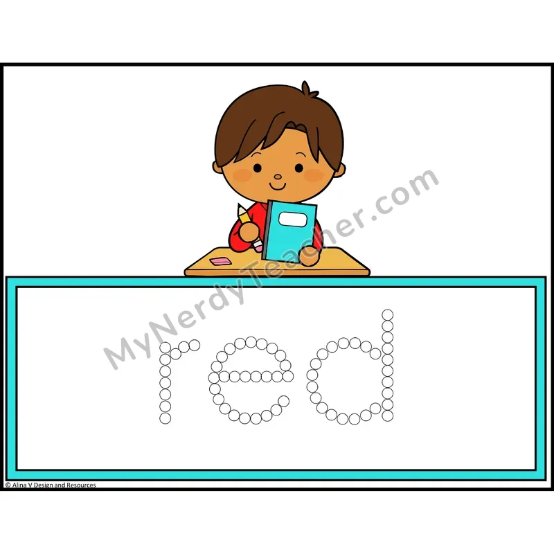 Q-Tip Painting Sight Words — Preschool - red