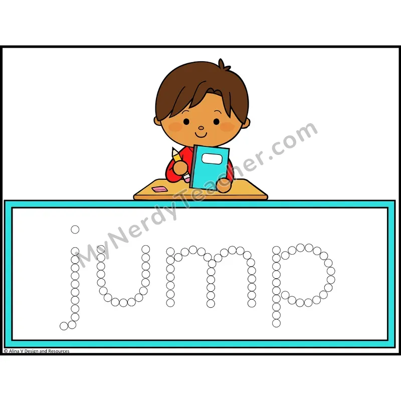Q-Tip Painting Sight Words — Preschool - jump