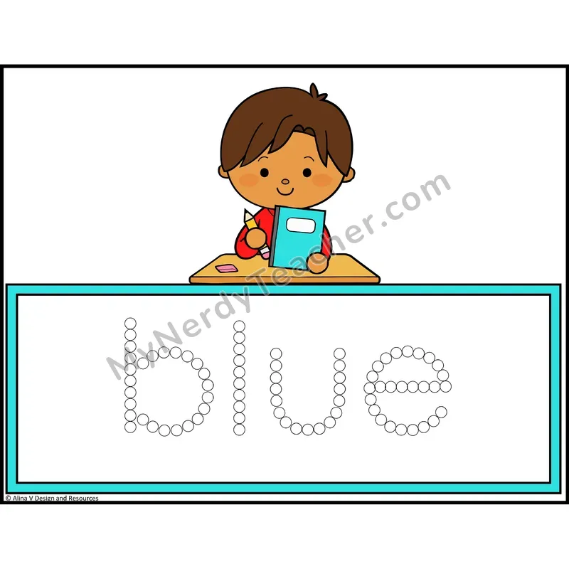Q-Tip Painting Sight Words — Preschool - blue
