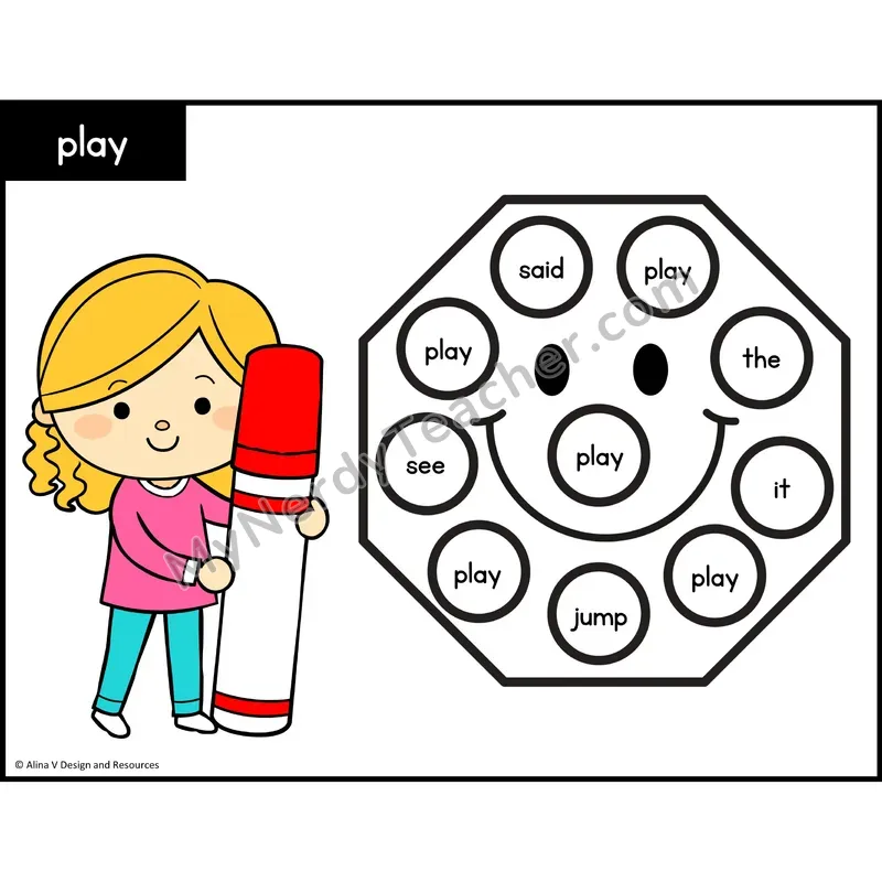 Sight Word Bingo Dab — Preschool - play