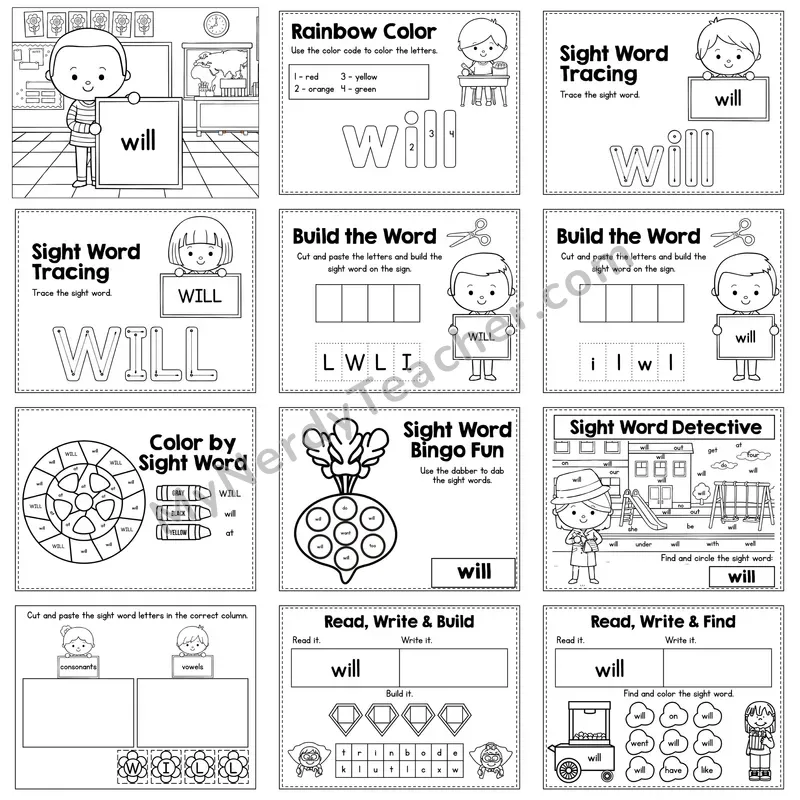 Sight Word Review Worksheet — will