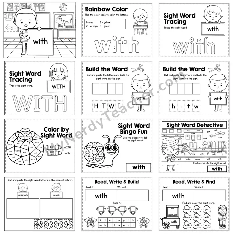 Sight Word Review Worksheet — with