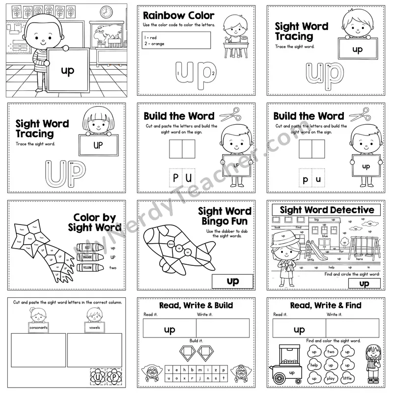 Sight Word Review Worksheet — up