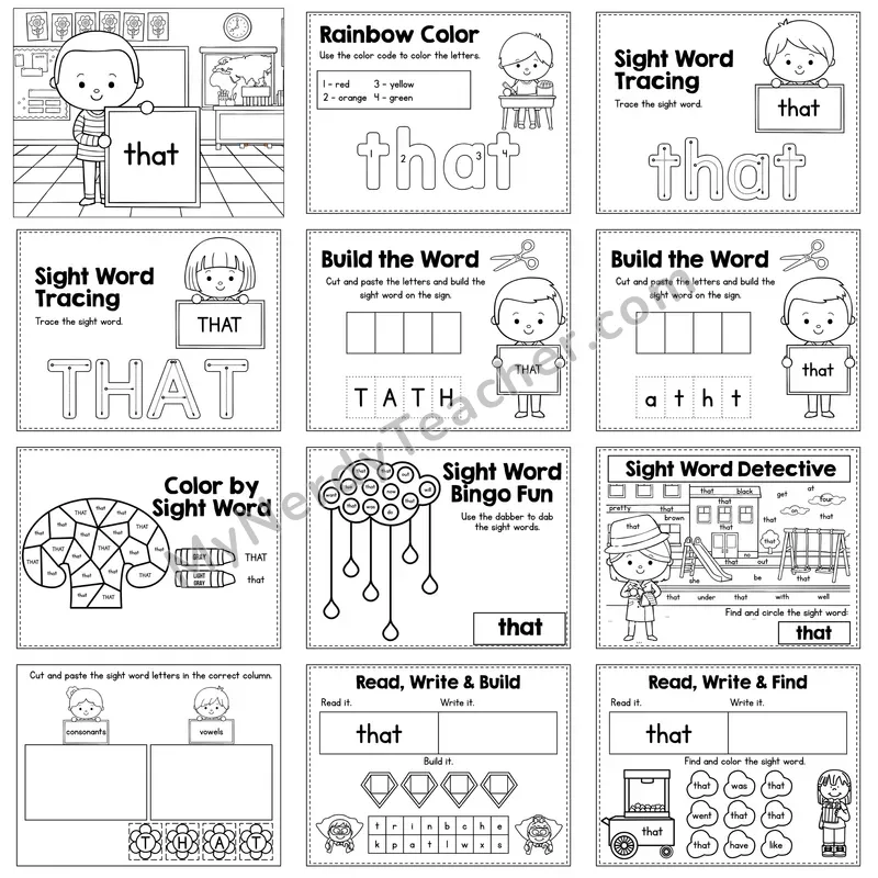 Sight Word Review Worksheet — that