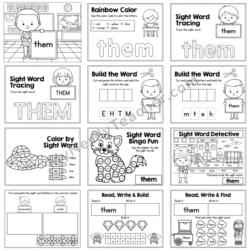 Sight Word Review Worksheet — them