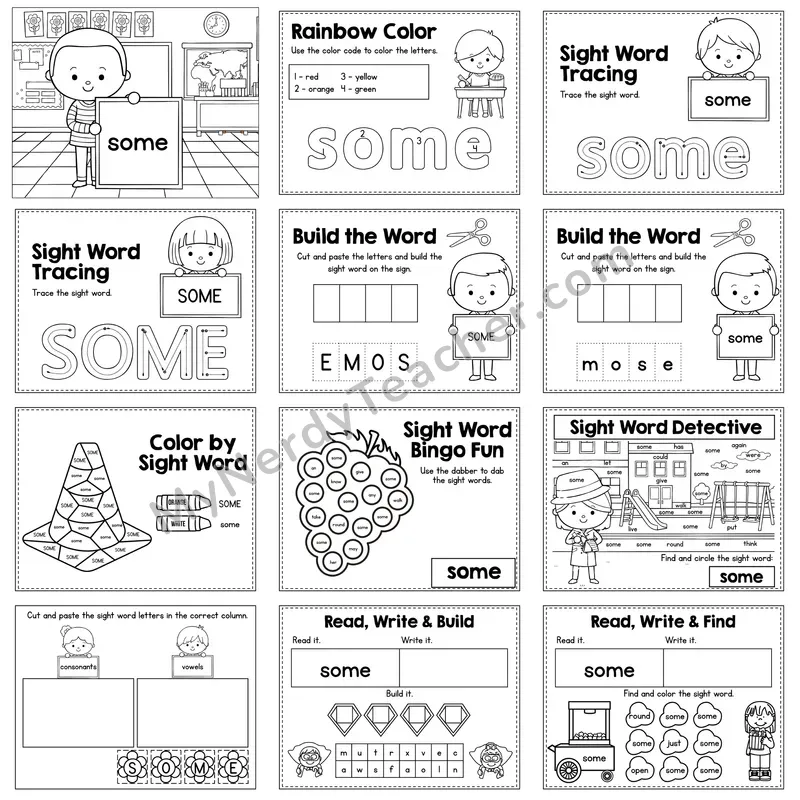 Sight Word Review Worksheet — some