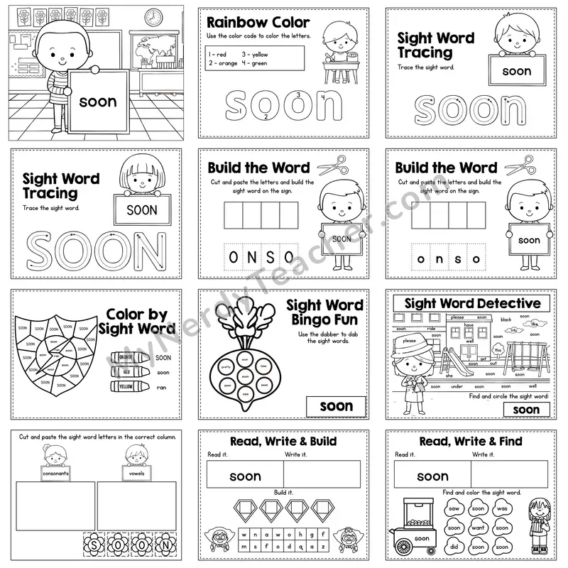 Sight Word Review Worksheet — soon