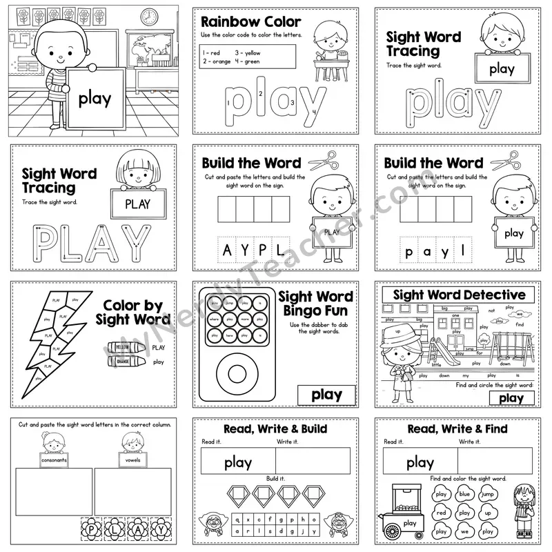 Sight Word Review Worksheet — play