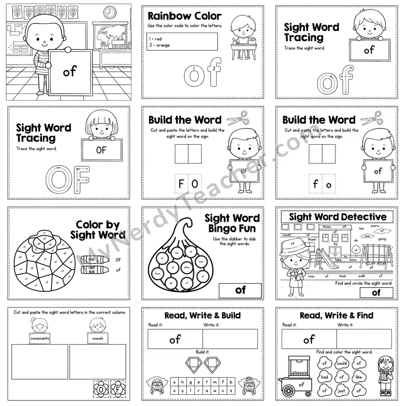 Sight Word Review Worksheet — of