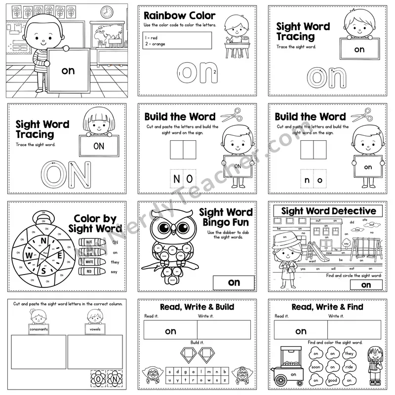 Sight Word Review Worksheet — on