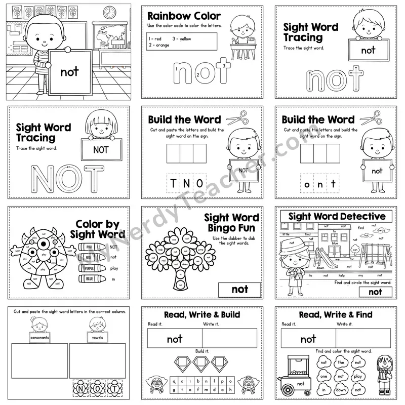 Sight Word Review Worksheet — not