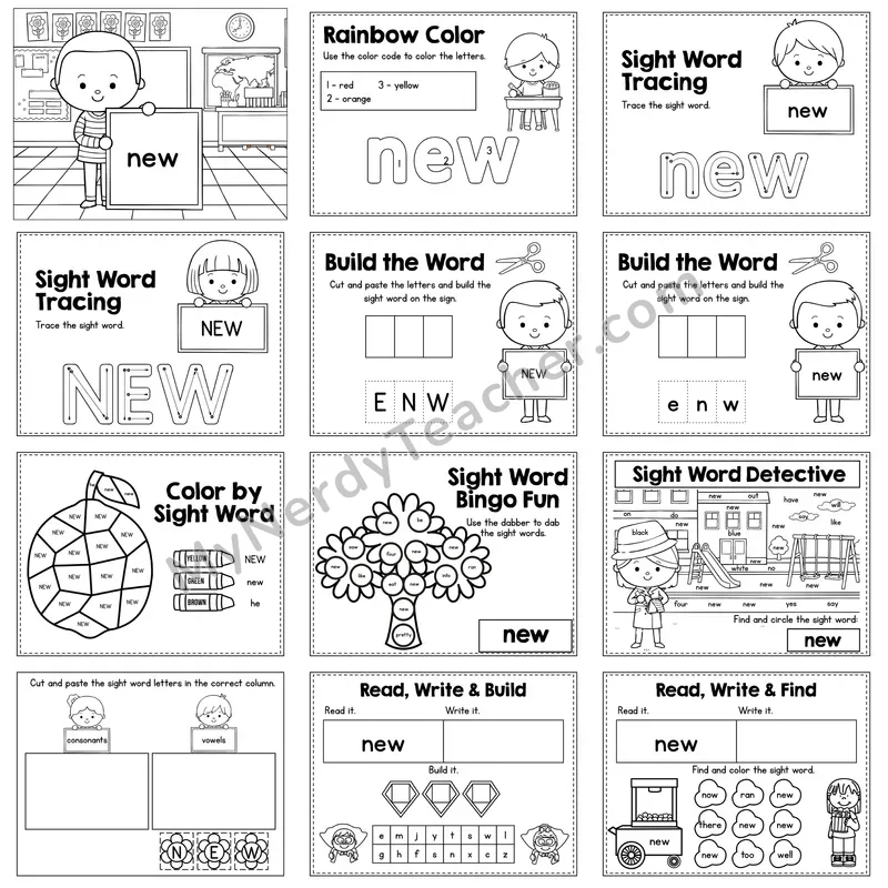 Sight Word Review Worksheet — new