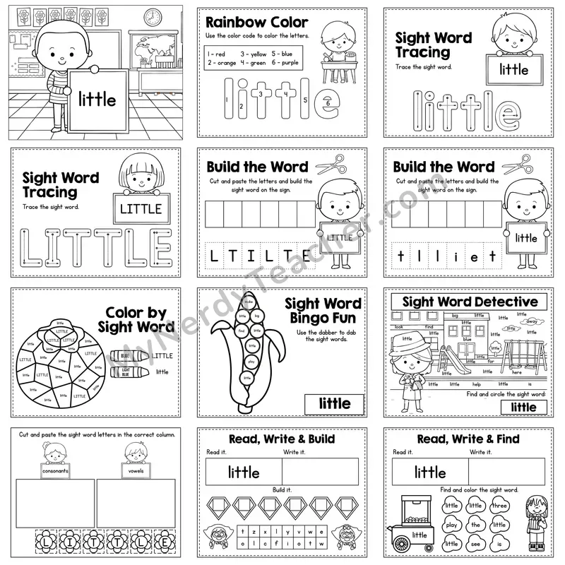 Sight Word Review Worksheet — little