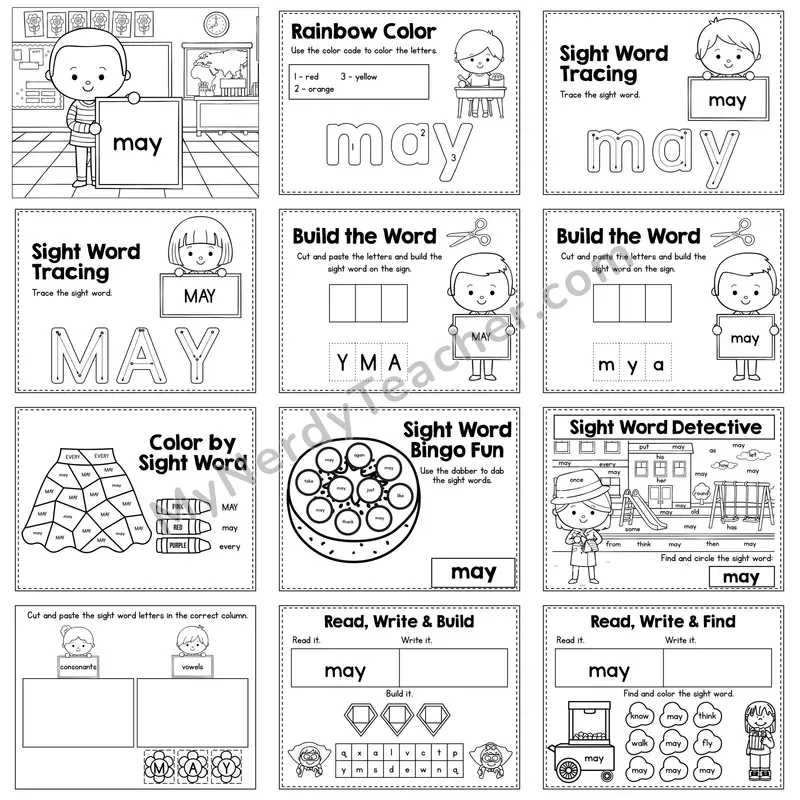 Sight Word Review Worksheet — may