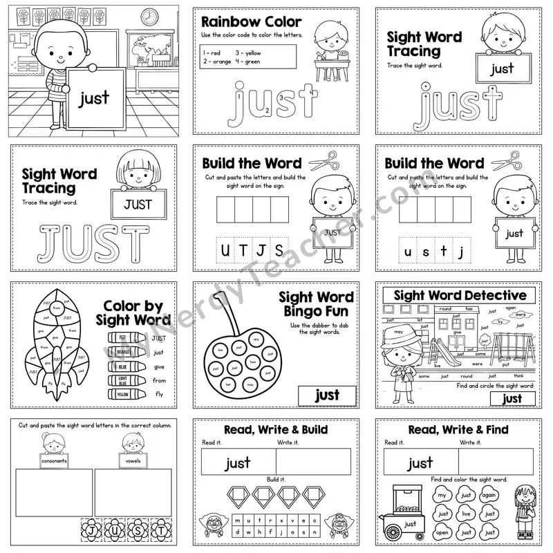 Sight Word Review Worksheet — just