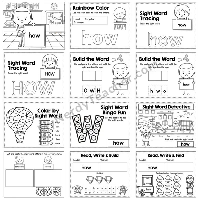 Sight Word Review Worksheet — how