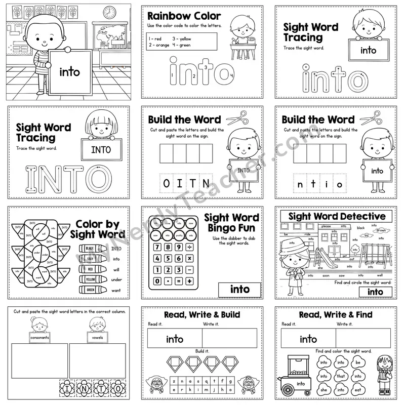 Sight Word Review Worksheet — into