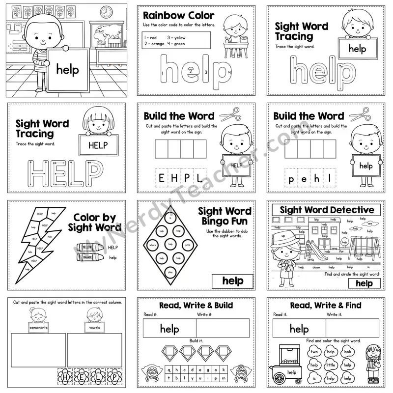 Sight Word Review Worksheet — help