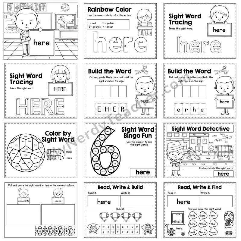 Sight Word Review Worksheet — here