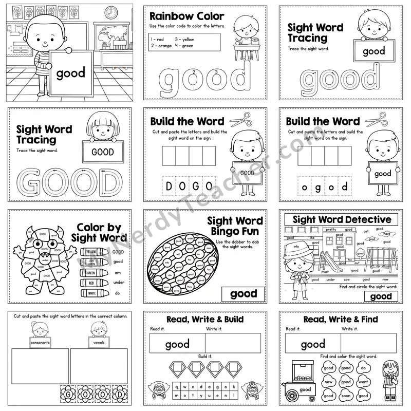 Sight Word Review Worksheet — good