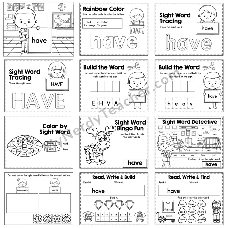Sight Word Review Worksheet — have